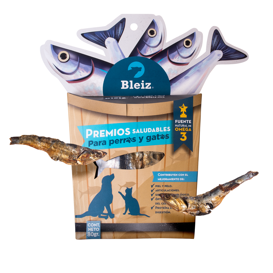 Bleiz Premio Natural Deshidratado para Perro/Gato Receta Anchovetas 80 g