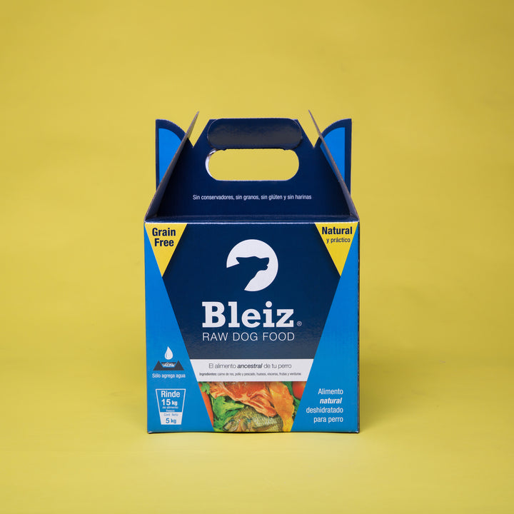 Bleiz Alimento Natural Deshidratado sin Granos para Perro Todas las Edades Receta Res, Pollo y Pescado, 5 kg