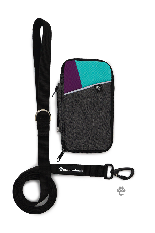 Correa Trail con bolsa morada para perro