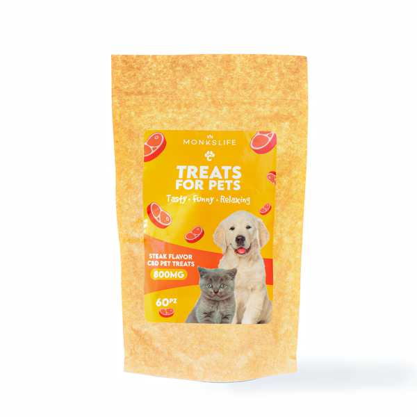 Premios sabor Bistec CBD para perro y gato 800mg | 60pz