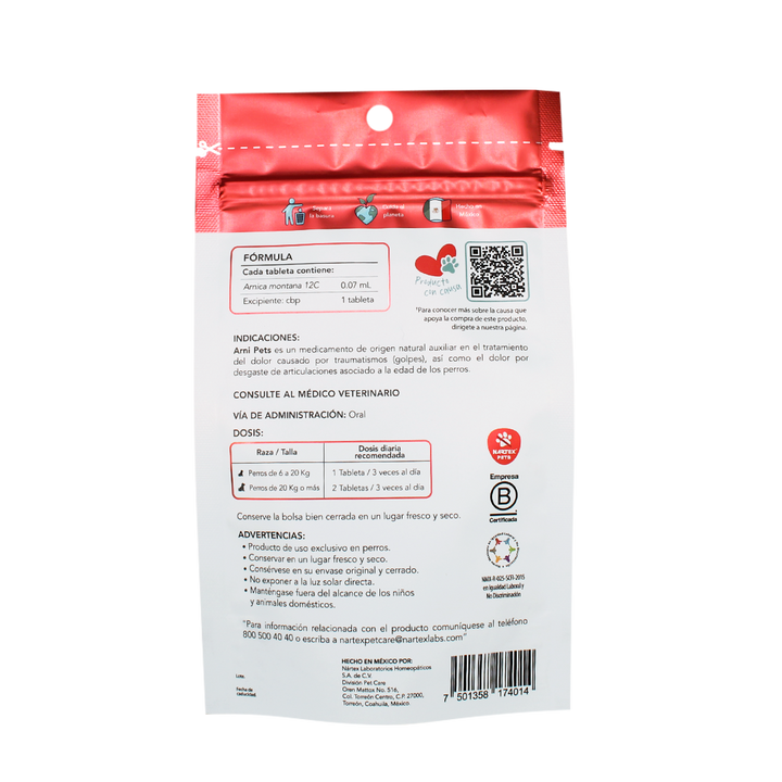 Suplemento Arni Pets Nartex 90 tabletas
