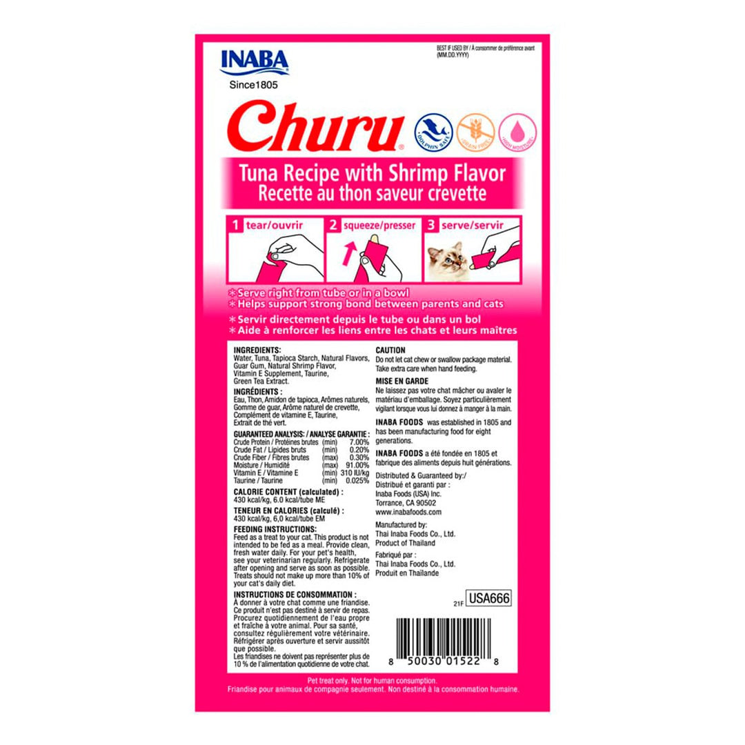 Premios para gato Churu 4 Sticks de atún y Camarón