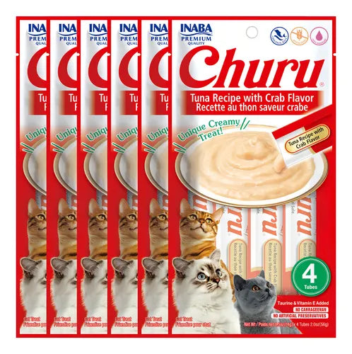 Premios para gato Churu 4 sticks de Atún y Cangrejo