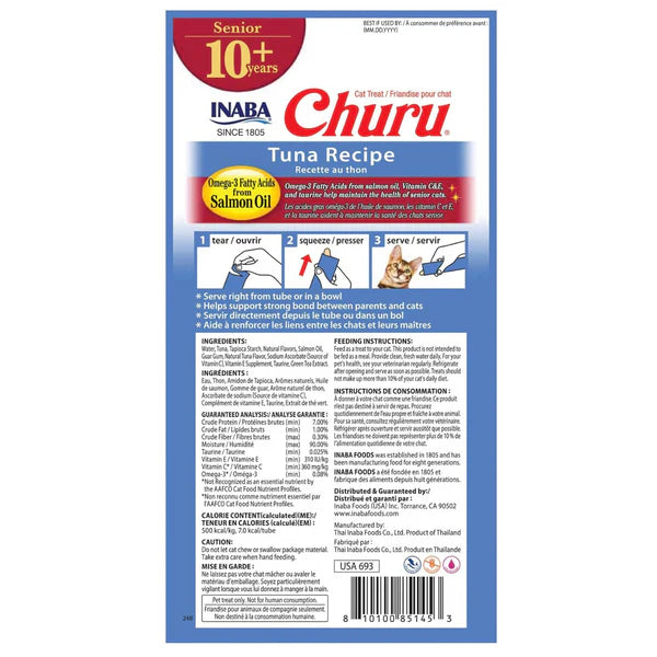 Premios para gato Churu Senior 4 sticks de atún