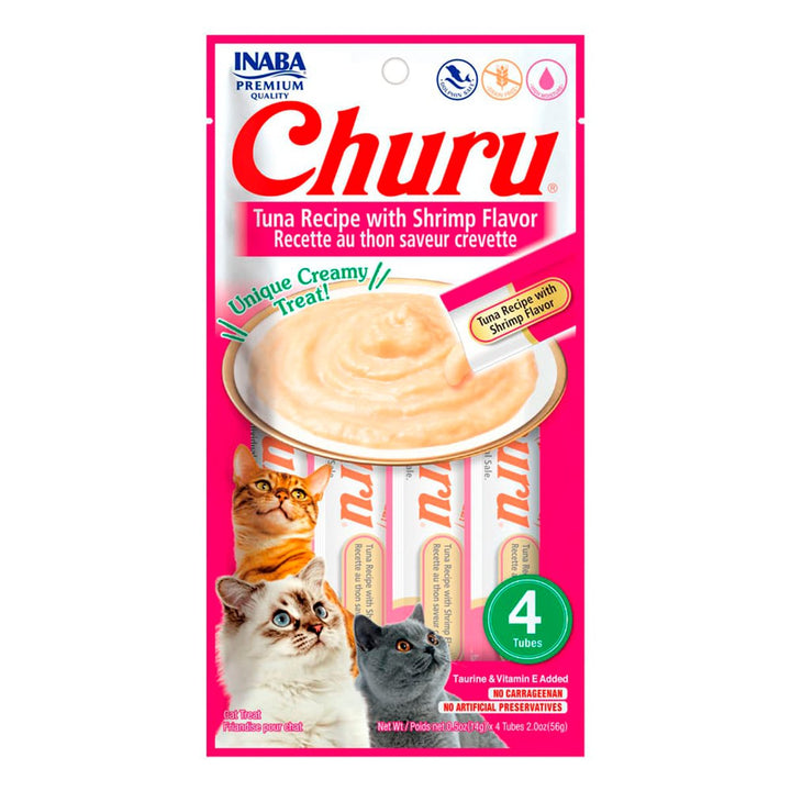 Premios para gato Churu 4 Sticks de atún y Camarón