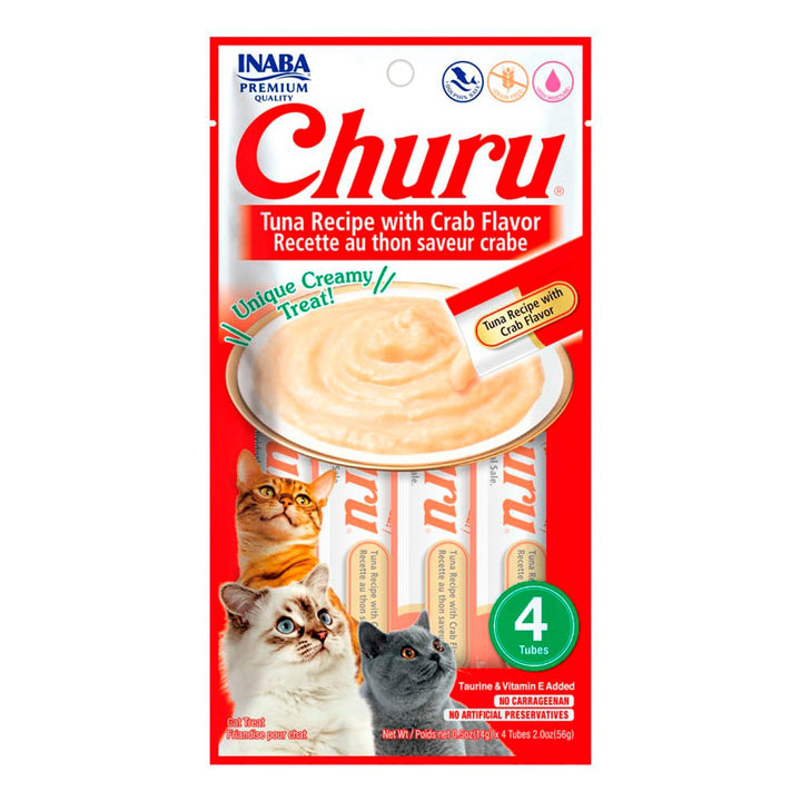 Premios para gato Churu 4 sticks de Atún y Cangrejo