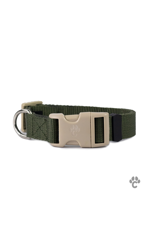 Collar Pro verde/beige para perro
